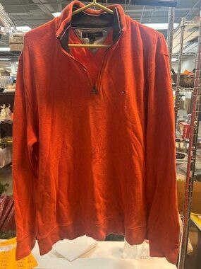 Tommy Hilfiger Orange Quarter-Zip Pullover